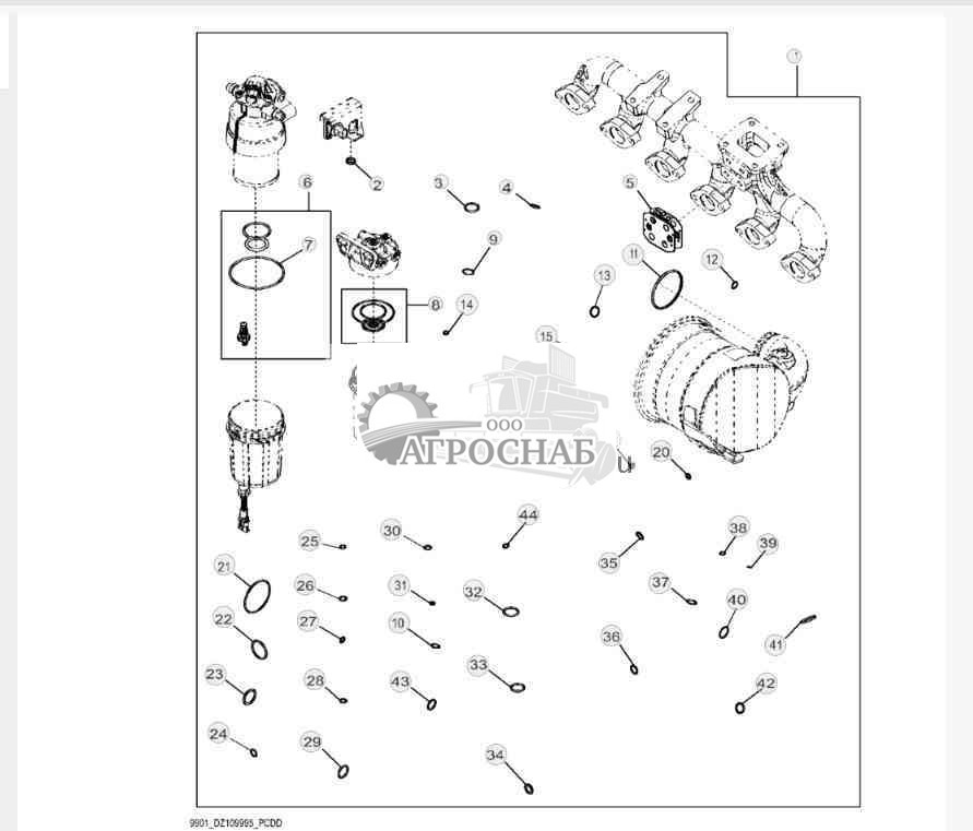 9901 Комплект прокладок двигателя (44) 